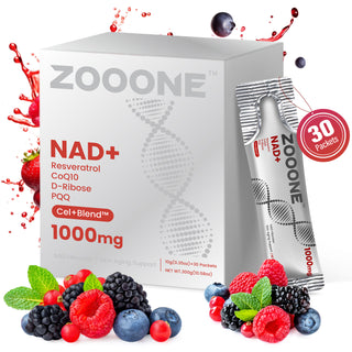 Zooone NR1000-NAD+ Berry Flavor Drink Mix for Skin Aging Support, Energy, and Focus - 30 Pack