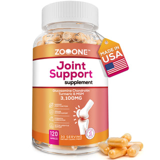 Zooone Joint Support Formula: Glucosamine Chondroitin Turmeric & MSM Supplement for Healthy Joints, Bones & Mobility - 120 Capsules