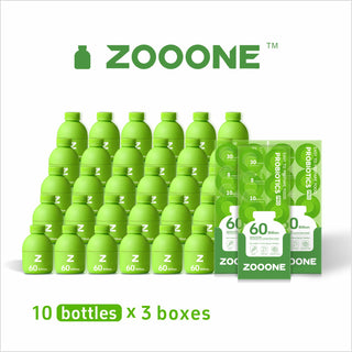 Zooone Probiotics 60 Billion CFU - 30 Bottles x 0.7oz - Natural Supplement for Digestive Health & Metabolism Support - Gentle Formula for Comfort