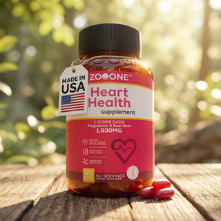 Zooone Heart Health 1830mg | 6-in-1 Formula | 120 Softgels | Gluten-Free, Vegan | Made in USA