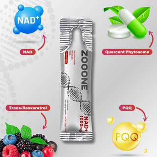 Zooone NR1000-NAD+ Berry Flavor Drink Mix for Skin Aging Support, Energy, and Focus - 30 Pack