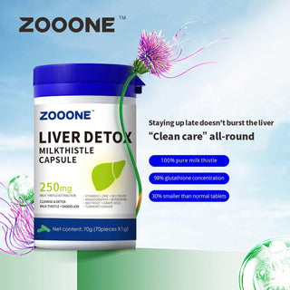 Zooone Liver Cleanse Detox Support Supplement- Aid Gallbladder Care Formula Capsules & Natural Milk Thistle Dandelion Supplements