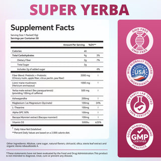 Zooone Super Yerba | Yerba Mate Instant Drink Powder |  RASPBERRY LEMONADE Flavor | 30 Servings