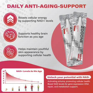 Zooone NR1000-NAD+ Berry Flavor Drink Mix for Skin Aging Support, Energy, and Focus - 30 Pack