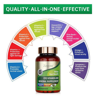 Zooone Lutein and Zeaxanthin Eye Health Vitamin and Mineral Supplement 90 tablets